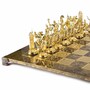 Casa Padrino Luxus Schach Set Gold / Braun / Bronze 54 x 54 cm - Griechisches Schachspiel