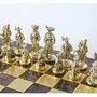 Casa Padrino Luxus Ritter Schach Set Bronze / Gold / Silber 44 x 44 cm - Mittelalterliches Schachspiel