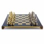 Casa Padrino Luxus Ritter Schach Set Bronze / Gold / Silber 44 x 44 cm - Mittelalterliches Schachspiel