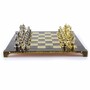 Casa Padrino Luxus Ritter Schach Set Bronze / Gold / Silber 44 x 44 cm - Mittelalterliches Schachspiel