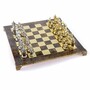 Casa Padrino Luxus Ritter Schach Set Bronze / Gold / Silber 44 x 44 cm - Mittelalterliches Schachspiel