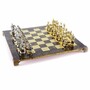 Casa Padrino Luxus Ritter Schach Set Bronze / Gold / Silber 44 x 44 cm - Mittelalterliches Schachspiel