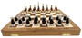 Casa Padrino Luxus Schach Set Braun / Beige / Silber / Gold 40 x 40 cm - Zusammenklappbares Holz Schachspiel - Holz Schachbrett mit Messing Schachfiguren - Luxus Deko Accessoires