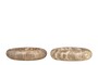 Casa Padrino Luxus Schale  30 x H. 8 cm - Flache runde Schale aus versteinertem Holz - Luxus Deko Accessoires