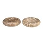 Casa Padrino Luxus Schale  30 x H. 8 cm - Flache runde Schale aus versteinertem Holz - Luxus Deko Accessoires