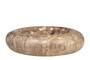 Casa Padrino Luxus Schale  30 x H. 8 cm - Flache runde Schale aus versteinertem Holz - Luxus Deko Accessoires