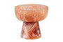 Casa Padrino Luxus Schale Beige / Weinrot  19 x H. 17,5 cm - Deko Schale aus transluzentem Kunstharz in Rubinrot und Creme - Luxus Deko Accessoires