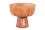Casa Padrino Luxus Schale Beige / Weinrot  25,5 x H. 22 cm - Gro�e Deko Schale aus transluzentem Kunstharz in Rubinrot und Creme - Luxus Deko Accessoires