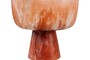 Casa Padrino Luxus Schale Beige / Weinrot  25,5 x H. 22 cm - Gro�e Deko Schale aus transluzentem Kunstharz in Rubinrot und Creme - Luxus Deko Accessoires