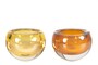 Casa Padrino Luxus Schale Bernsteinfarben  13 x H. 9,5 cm - Kleine Schale aus massivem Kristallglas - Luxus Deko Accessoires