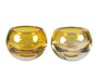 Casa Padrino Luxus Schale Bernsteinfarben  15,5 x H. 19,5 cm - Hohe Schale aus massivem Kristallglas - Luxus Deko Accessoires