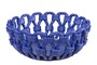 Casa Padrino Luxus Schale Blau  31,5 x H. 12 cm - Runde Deko Schale aus hochwertiger Keramik mit seilartig gewundener Struktur - Luxus Deko Accessoires