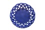 Casa Padrino Luxus Schale Blau  31,5 x H. 12 cm - Runde Deko Schale aus hochwertiger Keramik mit seilartig gewundener Struktur - Luxus Deko Accessoires