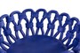 Casa Padrino Luxus Schale Blau  31,5 x H. 12 cm - Runde Deko Schale aus hochwertiger Keramik mit seilartig gewundener Struktur - Luxus Deko Accessoires