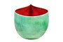 Casa Padrino Luxus Schale Blau / Rot 51 x 28 x H. 30 cm - Hohe organisch geformte Schale Drop aus Steingut - Luxus Deko Accessoires