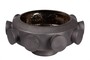 Casa Padrino Luxus Schale Bronzefarben  40 x H. 19 cm - Gro�e runde Schale Unfo aus Steingut mit bronzefarbener Oberfl�che - Luxus Deko Accessoires