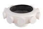 Casa Padrino Luxus Schale Cremewei�  40 x H. 19 cm - Gro�e runde Deko Schale aus Steingut in gebrochenem Wei� - Luxus Deko Accessoires
