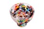Casa Padrino Luxus Schale Mehrfarbig  25 x H. 23 cm - Hohe runde Deko Schale aus Kunstharz in transparenter Konfetti Optik - Luxus Deko Accessoires