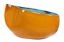Casa Padrino Luxus Schale Orange / Blau 51 x 28 x H. 30 cm - Hohe organisch geformte Schale Drop aus Steingut - Luxus Deko Accessoires
