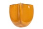 Casa Padrino Luxus Schale Orange / Blau 51 x 28 x H. 30 cm - Hohe organisch geformte Schale Drop aus Steingut - Luxus Deko Accessoires