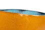 Casa Padrino Luxus Schale Orange / Blau 51 x 28 x H. 30 cm - Hohe organisch geformte Schale Drop aus Steingut - Luxus Deko Accessoires