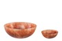 Casa Padrino Luxus Schalen 2er Set Beige / Weinrot - Deko Schalen aus transluzentem Kunstharz in Rubinrot und Creme - Luxus Deko Accessoires