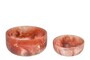 Casa Padrino Luxus Schalen 2er Set Beige / Weinrot - Elegante Deko Schalen aus transluzentem Kunstharz in Rubinrot und Creme - Luxus Deko Accessoires