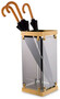 Casa Padrino Luxus Schirmst�nder Antik Messing / Grau 29,5 x 29,5 x H. 60,5 cm - Metall Regenschirm St�nder mit get�ntem Glas - Hotel & Restaurant Accessoires - Luxus Accessoires