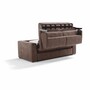 Casa Padrino Luxus Schlafsofa Braun / Silber 218 cm - Ausklappbares Wohnzimmer Sofa