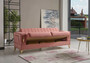 Casa Padrino Luxus Schlafsofa Rosa / Gold 222 x 93 x H. 87 cm - Wohnzimmer Sofa mit 5 Kissen - Luxus Wohnzimmer M�bel