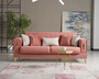 Casa Padrino Luxus Schlafsofa Rosa / Gold 222 x 93 x H. 87 cm - Wohnzimmer Sofa mit 5 Kissen - Luxus Wohnzimmer M�bel