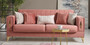 Casa Padrino Luxus Schlafsofa Rosa / Gold 222 x 93 x H. 87 cm - Wohnzimmer Sofa mit 5 Kissen - Luxus Wohnzimmer M�bel