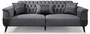 Casa Padrino Luxus Schlafsofa Grau / Schwarz / Gold 225 x 94 x H. 83 cm - Modernes Wohnzimmer Sofa - Wohnzimmer M�bel