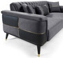 Casa Padrino Luxus Schlafsofa Grau / Schwarz / Gold 225 x 94 x H. 83 cm - Modernes Wohnzimmer Sofa - Wohnzimmer M�bel