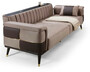 Casa Padrino Luxus Schlafsofa Braun / Dunkelbraun / Gold 225 x 94 x H. 83 cm - Modernes Wohnzimmer Sofa - Wohnzimmer M�bel