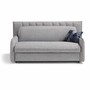 Casa Padrino Luxus Schlafsofa Grau 220 cm - Ausklappbares Wohnzimmer Sofa