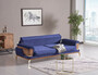 Casa Padrino Luxus Schlafsofa Blau / Braun / Gold 232 x 92 x H. 85 cm - Wohnzimmer Sofa mit 2 Kissen - Luxus Wohnzimmer M�bel