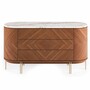 Casa Padrino Luxus Kommode mit 3 Schubladen Braun / Wei� / Messing 155 cm - Luxus Hotel & Schlafzimmer M�bel