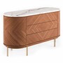 Casa Padrino Luxus Kommode mit 3 Schubladen Braun / Wei� / Messing 155 cm - Luxus Hotel & Schlafzimmer M�bel