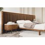 Casa Padrino Luxus Schlafzimmer Set Braun / Wei� / Messing - 1 Doppelbett mit Kopfteil & 2 Nachttische - Luxus Hotel & Schlafzimmer M�bel