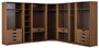 Casa Padrino Luxus Eck Kleiderschrank Braun / Schwarz 345 x 345 x H. 220 cm - Massivholz Schlafzimmerschrank mit 11 Glast�ren und LED Beleuchtung - Schlafzimmer M�bel - Hotel M�bel - Luxus M�bel