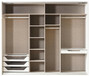 Casa Padrino Luxus Schlafzimmerschrank Wei� / Kupferfarben 260 x 70 x H. 220 cm - Massivholz Kleiderschrank mit 2 Schiebet�ren - Luxus Schlafzimmer M�bel