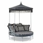 Casa Padrino Luxus Schmiedeeisen Liegeinsel mit Sonnendach Grau / Schwarz  170 x H. 260 cm