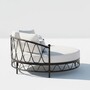 Casa Padrino Luxus Schmiedeeisen Liegeinsel Schwarz / Hellgrau  170 cm - Hotel & Garten M�bel