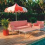 Casa Padrino Luxus Schmiedeeisen Sessel Wei� / Rot - Handgeschmiedeter Hotel & Garten Sessel - Luxus Hotel & Garten M�bel VPP