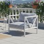 Casa Padrino Luxus Schmiedeeisen Sessel Wei� / Blau - Hotel & Garten Sessel - Schmiedeeisen Hotel & Garten M�bel