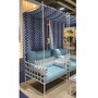 Casa Padrino Luxus Schmiedeeisen Sessel Wei� / Hellblau / Blau H. 200 cm - Hotel & Garten Sessel