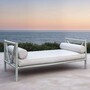 Casa Padrino Luxus Schmiedeeisen Sofa Grau / Wei� 200 cm - Hotel & Garten Sofa