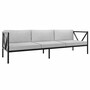 Casa Padrino Luxus Schmiedeeisen Sofa Schwarz / Grau 280 cm - Hotel & Garten Sofa 