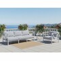 Casa Padrino Luxus Schmiedeeisen Sofa Wei� / Blau 280 cm - Hotel & Garten Sofa - Schmiedeeisen Hotel & Garten M�bel